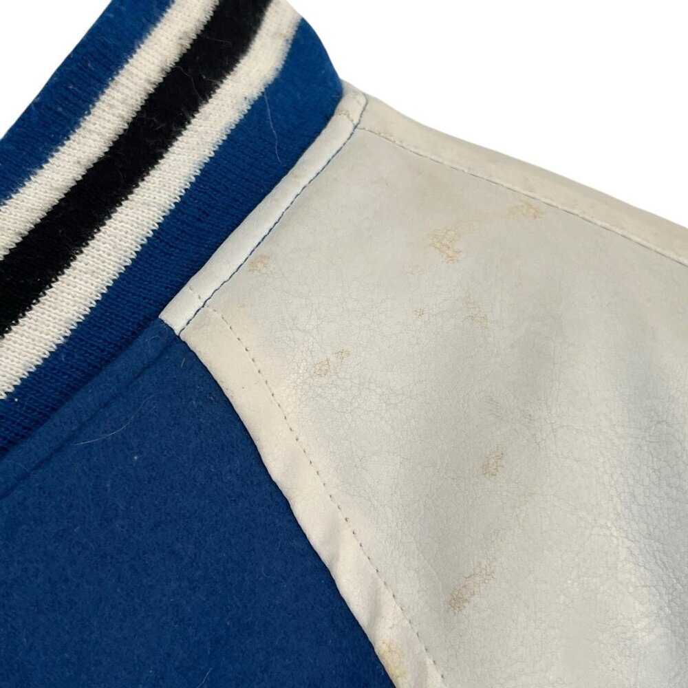 Duke Blue Devils Varsity Wool Blend Jacket L Blue Steve and Barrys Distressed - Picture 6 of 16